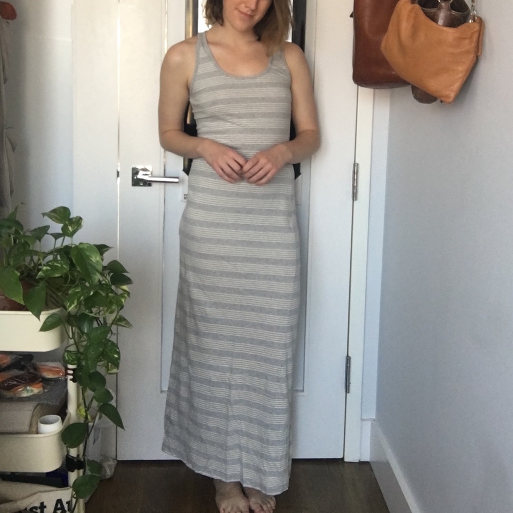 Pact Organic Striped Racerback Maxi Dress